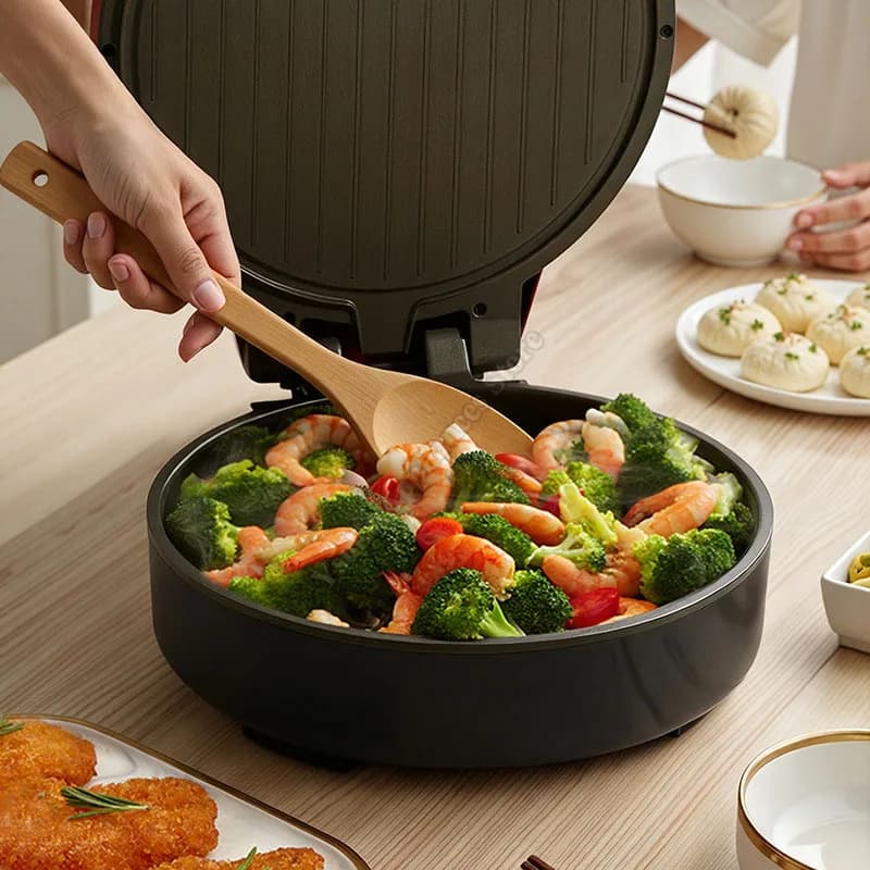 Electric plate Domestic use Double-sided heating Improved deep design Pancake creation Frying Integrated electric cooker