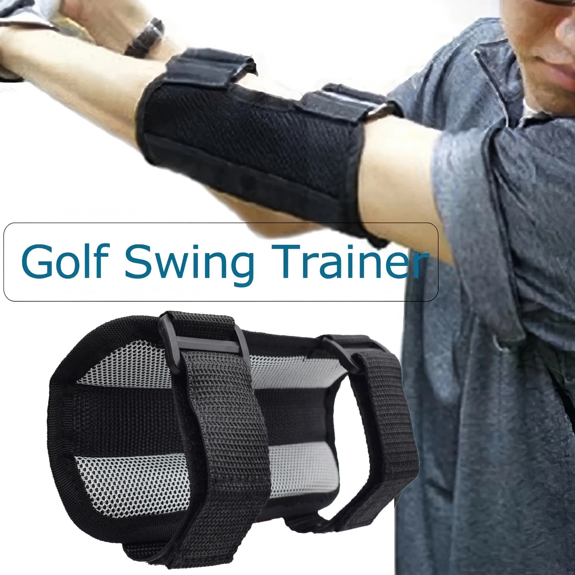 Golf Swing Trainer Arm Correction Band Golf Posture Training Aid Swing Practice Wrist Brace for Golf Beginners