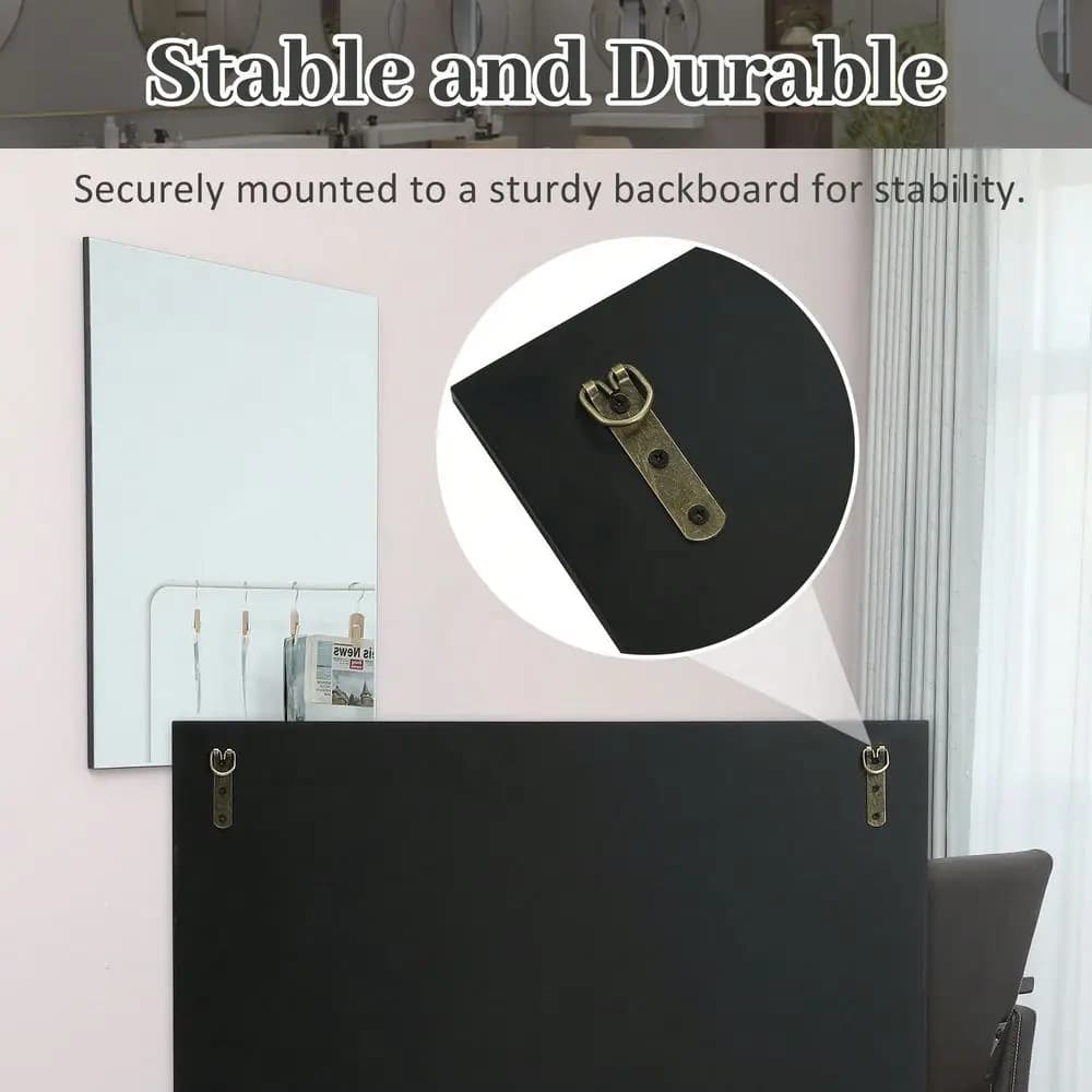Specchio da parete per parrucchiere, attrezzatura da salone per parrucchieri, bagno, barberia, nero 33 H X 26 W, economico, San Valentino