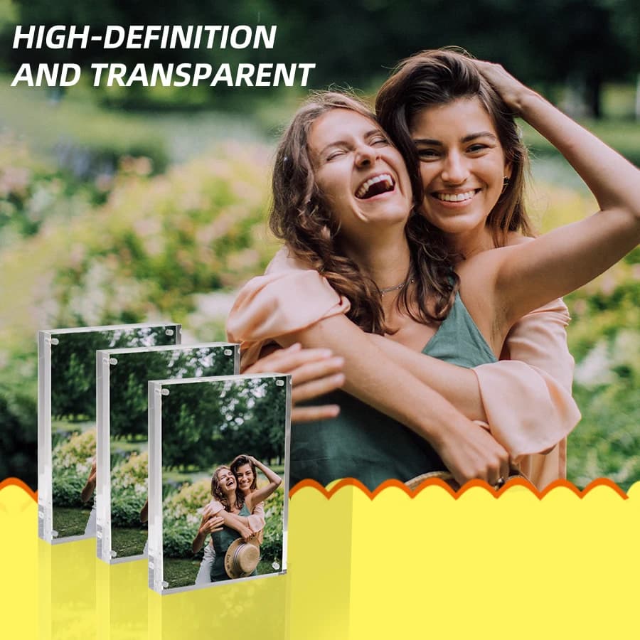 Acrylic Magnetic Photo Frame 3-Piece Set, High-Definition Material, Home Photo Frame Combo