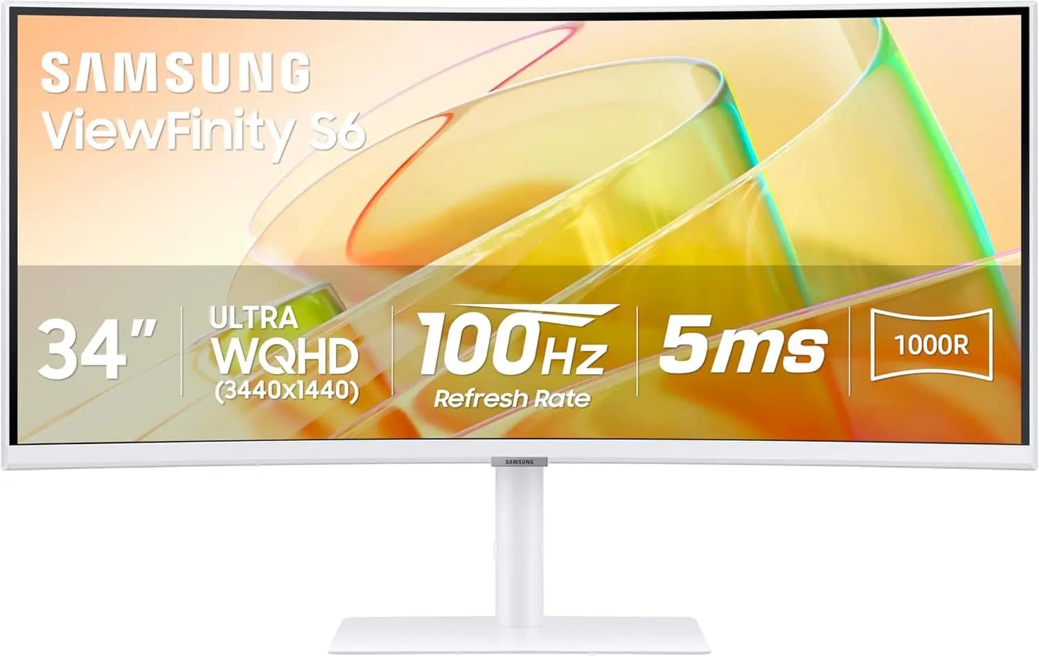Monitor HDR10, 100Hz, AMD FreeSync, Thunderbolt 4, Height Adjustable Support, Integrated Speakers, Eye Protection, LS34C650TANXGO, 2024