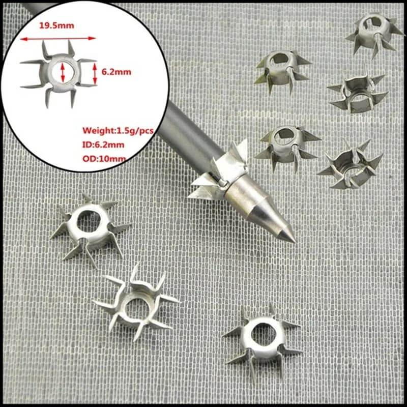 23 Grain 8 Paw Judo Broadhead ID6.2mm 24pcs Screw-in Arrow Points for Hunting Target Practice Archery Use