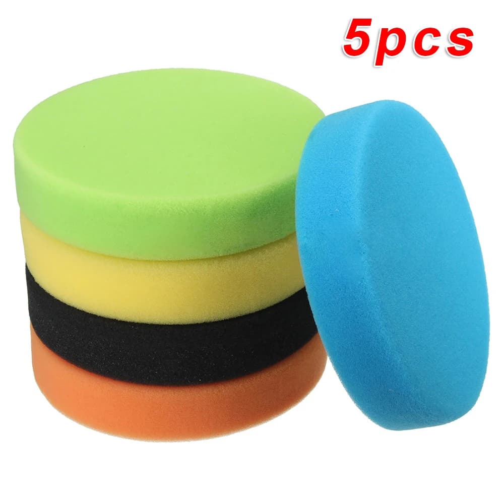 5 Pz/set Tampone Per Lucidatura Per Auto 5 pollici Piatto Spugna Disco Per Lucidatura Veicolo Vernice Mobili Tamponi Per Lucidatura Per Auto Lucidatore Buffer Strumenti