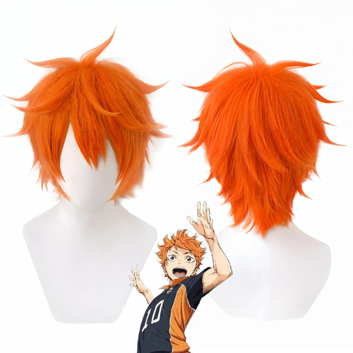 Hinata Shoyo Cosplay Wig for Volleyball Boys, Soft Style Fake Hair