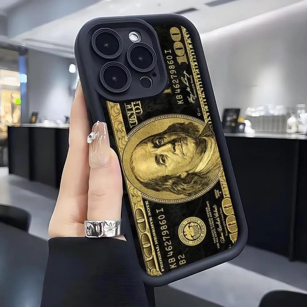 Banknote design pattern phone case suitable for iPhone 17 16 15 14 13 12 11 Pro/Max/Plus anti drop and shockproof back cover