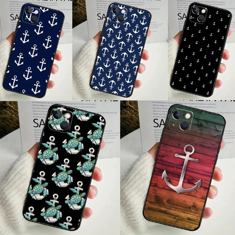Custodia in silicone Anchor Boat Case per iPhone 17 Air 15 14 13 12 11 16 Pro Max Mini 15 16 Plus 16e