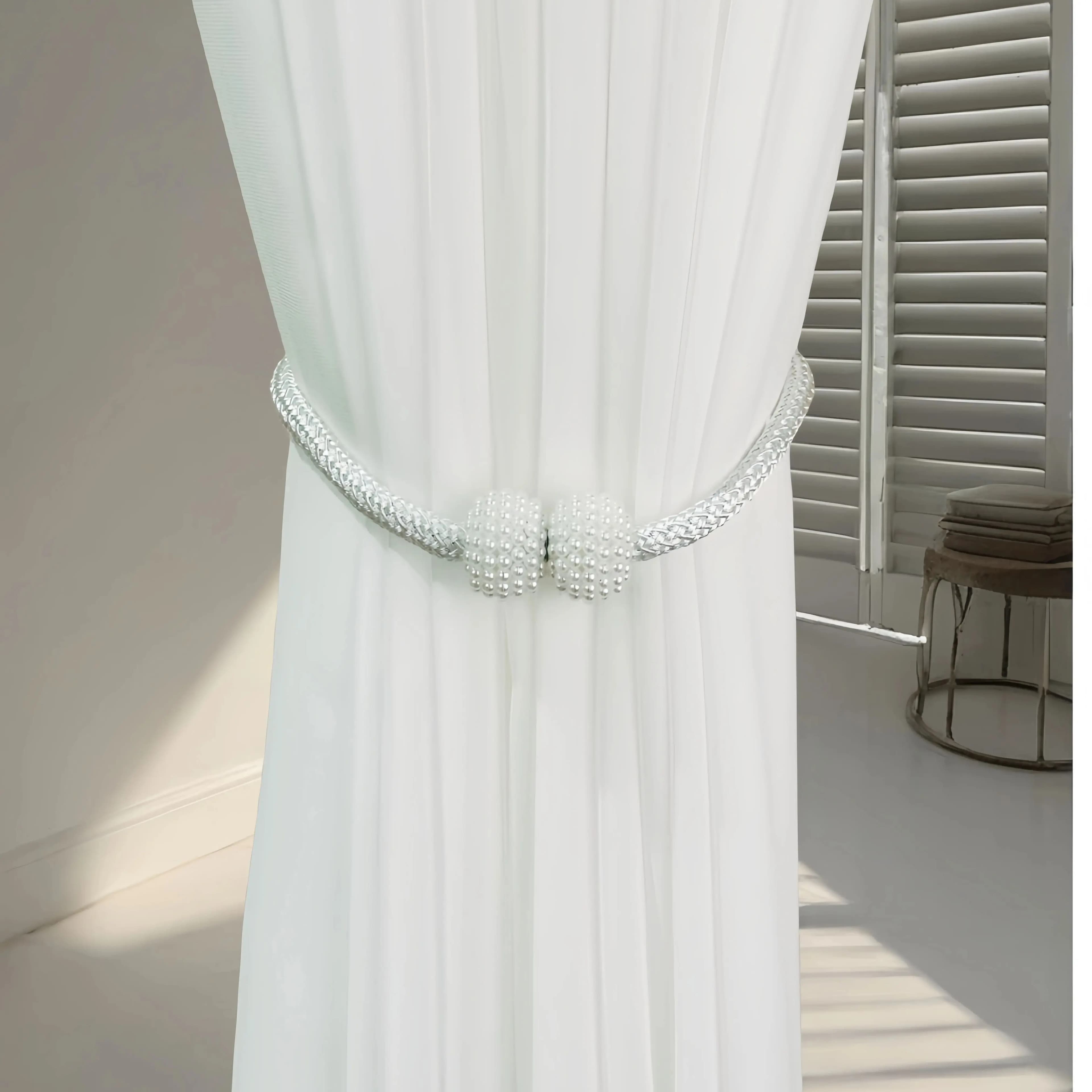 Fermatende magnetiche per tende in stile conciso sfera di perle fibbia per tende per la casa decorazione europea clip per tessere cinghie per corde