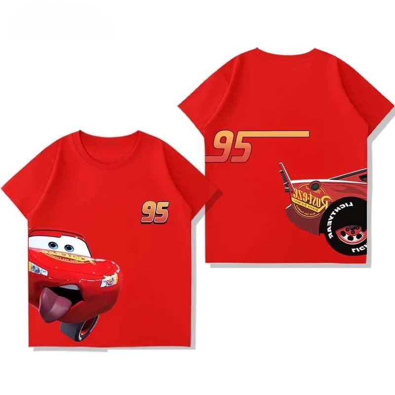 T-shirt in cotone per bambini 2026 Potdemiel Summer New Lightning McQueen, comoda e traspirante per ragazzi e ragazze