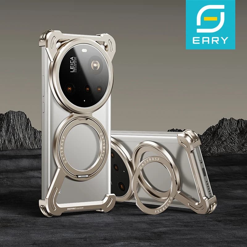 Eary Z-Shape Phone Case for Xiaomi 15 Ultra 15 Pro Magnetic with 360 Rotate Stand Magsafe Metal Frame Shockproof Protector Cover
