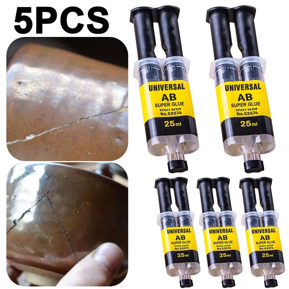 Colla Super AB universale in resina epossidica per vetro, metallo, ceramica, lavorazione del legno, riparazione impermeabile, colla adesiva forte, colla super liquida