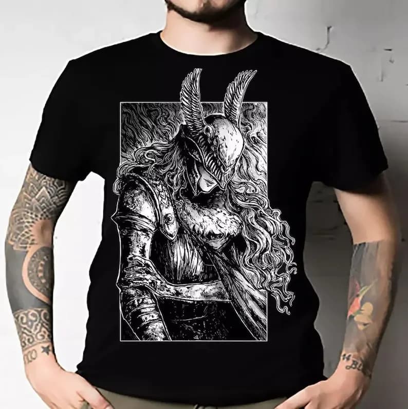 Unisex Unisex Malenia Blade of Miquella Soulsborne dea of Rot Gaming Quote t-Shirt, camicia videogioco giapponese
