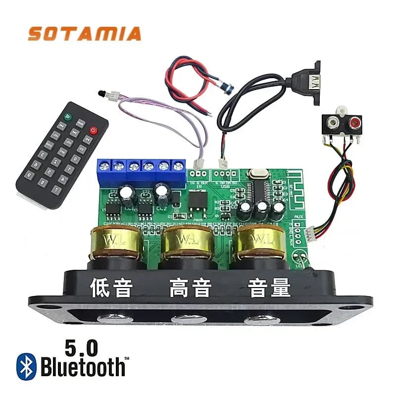 SOTAMIA Bluetooth 5.0 Amplificatore di Potenza Scheda Audio 2x20W FAI DA TE Suono Altoparlante Amplificatore Home Theater Hifi Stereo Scheda Amplificatore
