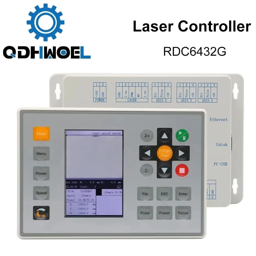 Sistema di Controllo Laser CO2 QDHWOEL Ruida RDC6432 per Macchine di Incisione e Taglio Laser, Sostituisce AWC708S Ruida 6442S Ruida Leetro