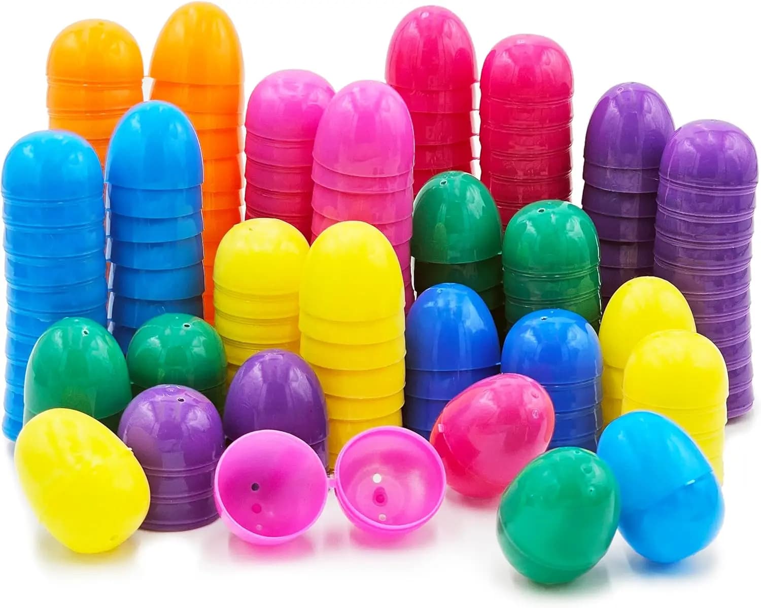 Uova di Pasqua in Plastica Riempibili con Cerniera, 2,3 Pollici, Colori Assortiti (Confezione da 12) per Caccia alle Uova e Regalini per Feste