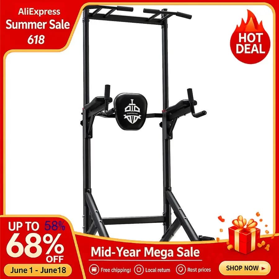 Power Tower Pull Up Bar Station, 450LBS Stable Pull Up Dip Station for Home Gym Strength Training Equipment, Custom