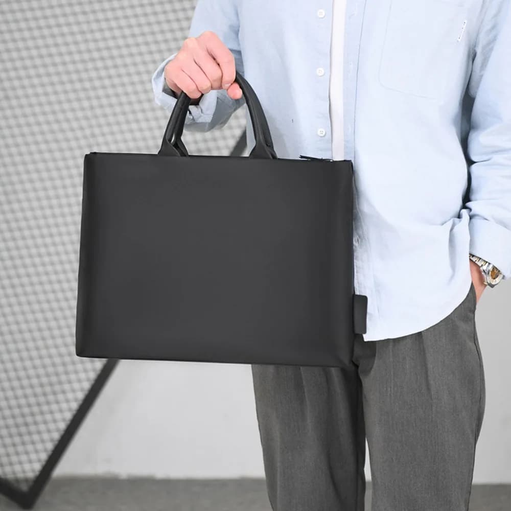 Borsa per laptop resistente e impermeabile in nylon, custodia per laptop alla moda, borsa morbida per documenti da uomo