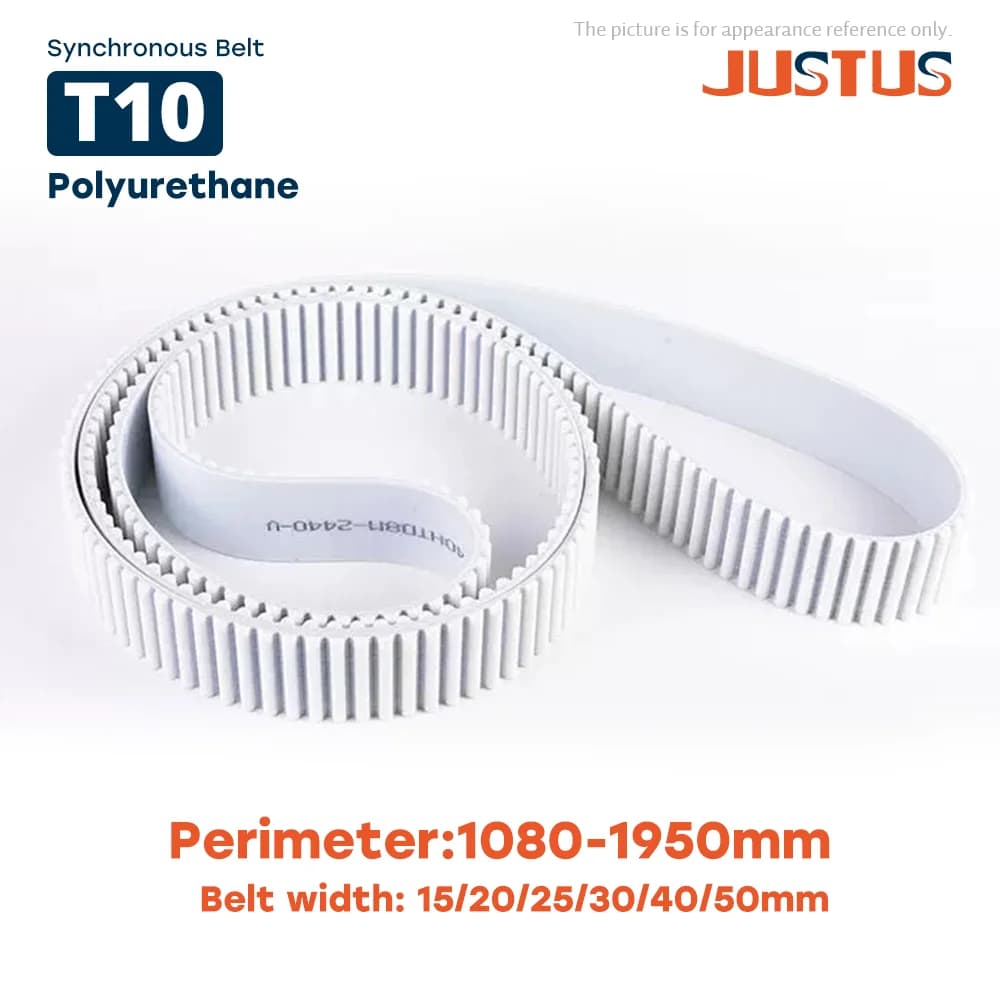T10 type Polyurethane Closed Loop Timing Belt Width 15-50mm Perimeter 1080mm 1090mm-1950mm Pitch 10mm T10 Synchronous Belt