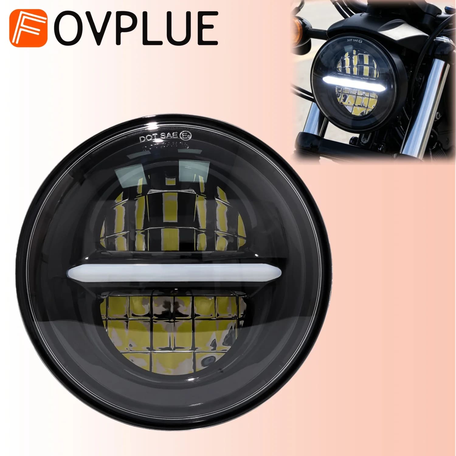 Faro LED da 5,75 Pollici per Moto Harley Sportster Iron XL883 XL1200C Dyna Softail Street Bob Dyna 1984-UP