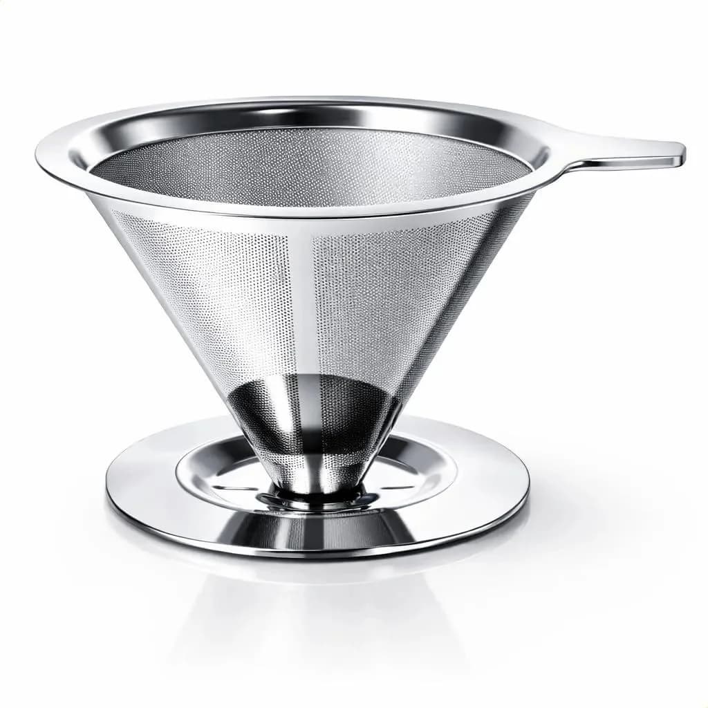 304 Stainless Steel Coffee Filter Paperless Large With Base Reusable Filter Single Cup Fine Mesh Coffee Maker Home Made Tools