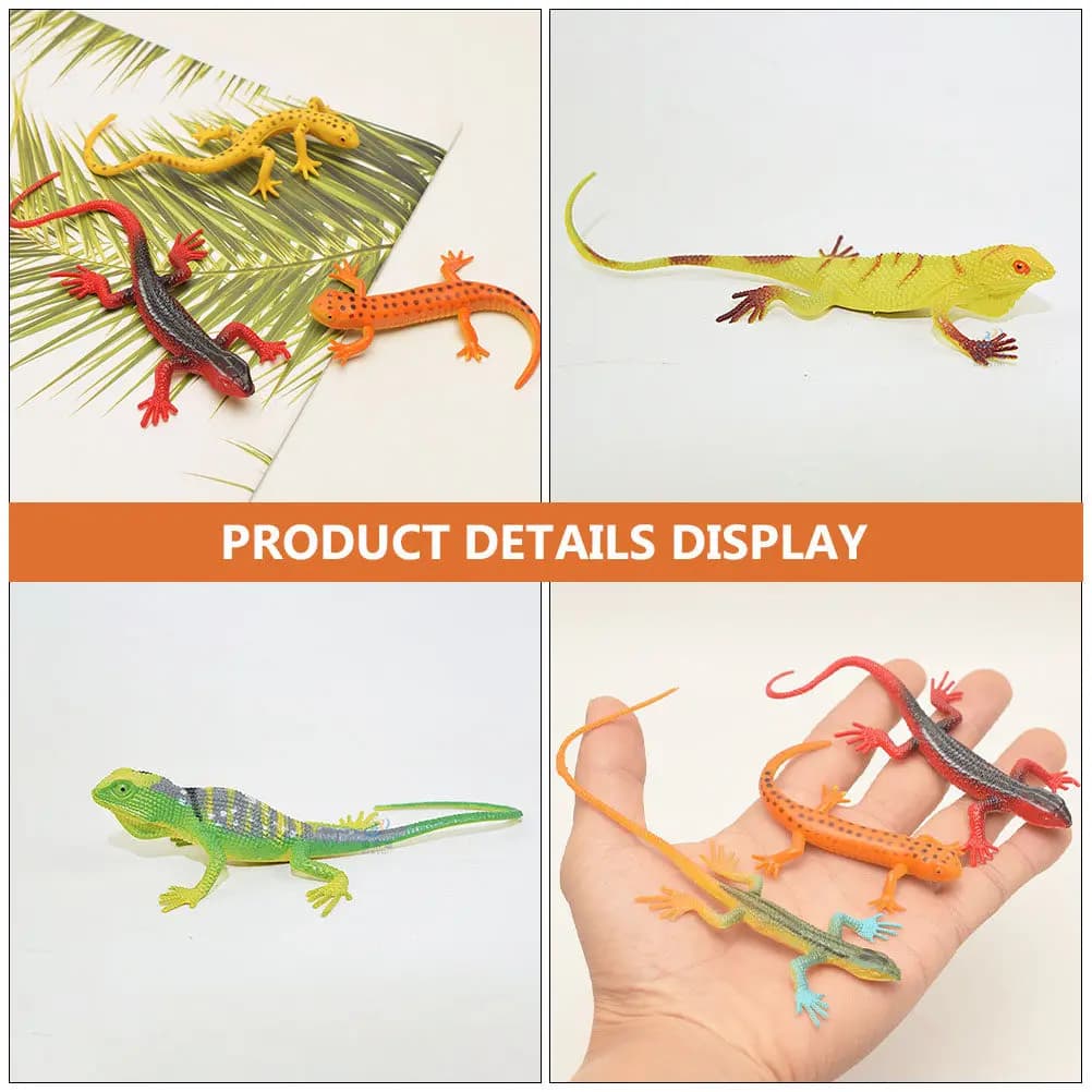 Set di 24 Figurine Realistiche di Lucertole in Plastica Premium, Gioco Educativo di Rettili per Bambini, Gioco di Ruolo, Decorazioni per Feste e Giardino