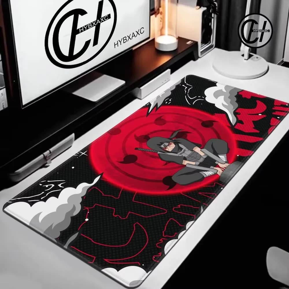 Naruto Itachi Uchiha Tappetini per mouse Gamer PC Computer Grande 900x400 XXL Tappetino da scrivania Tastiera Anime Accessori da gioco Mousepad Tappeto