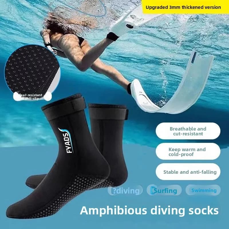 Original 3mm Non-slip Diving Socks, Surf and Swimming Couples, Medium Tube Socks for Snorkeling