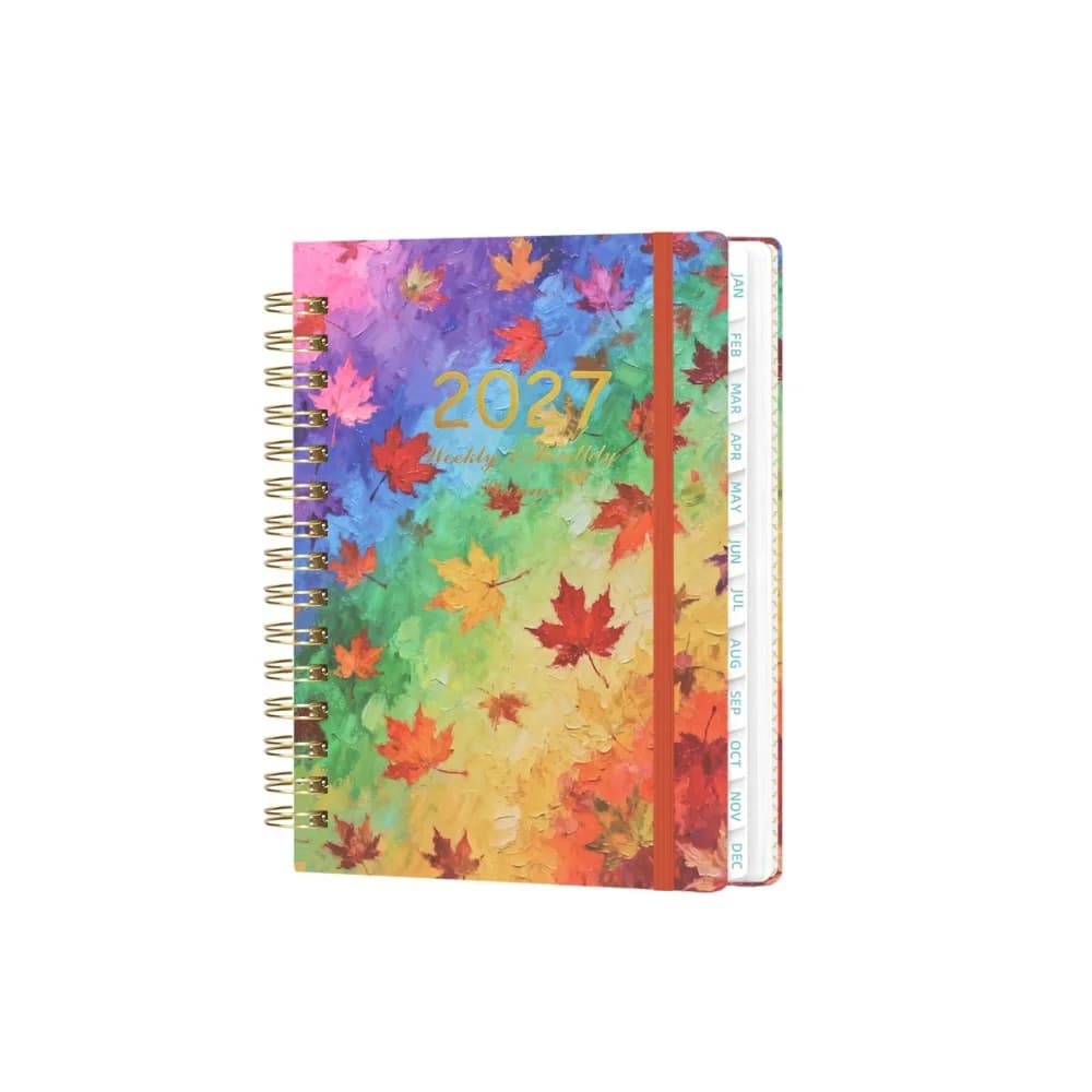 Floral Pattern 2027 Schedule Book A5 To Do List Daily Planner Book Planner Reminder Textured PU Planner Notebook Students