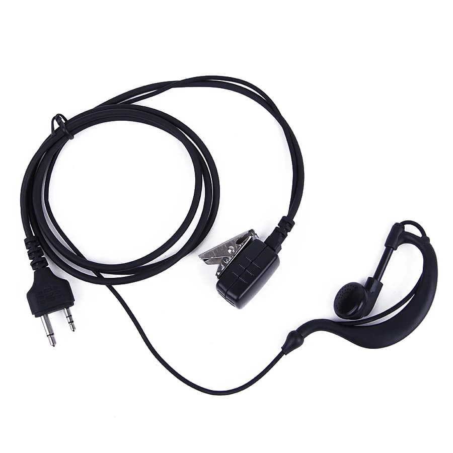 MIC per auricolare con gancio per l'orecchio PTT a 2 pin per radio MIDLAND Walkie Talkie G6/G7/G8/G9 GXT550 GXT650 LXT80, LXT110, LXT112 CB