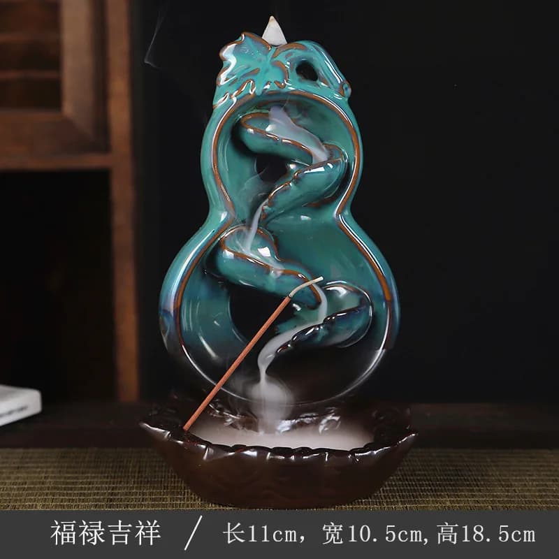 Ambidextrous Backflow Mountain Water Flow Burner Ceramic Incense Holder