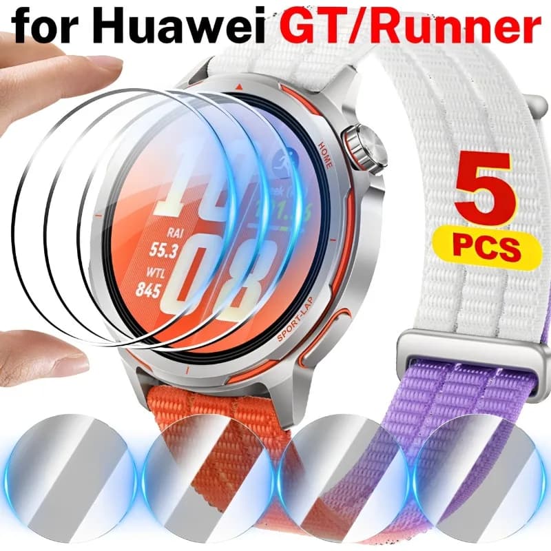 5/3/1 Pezzi Pellicola Protettiva in Vetro Temperato per Huawei Watch GT 2 3 4 GT2Pro GT Runner 2 GT Runner Smartwatch, Protezione Schermo Anti-Esplosione