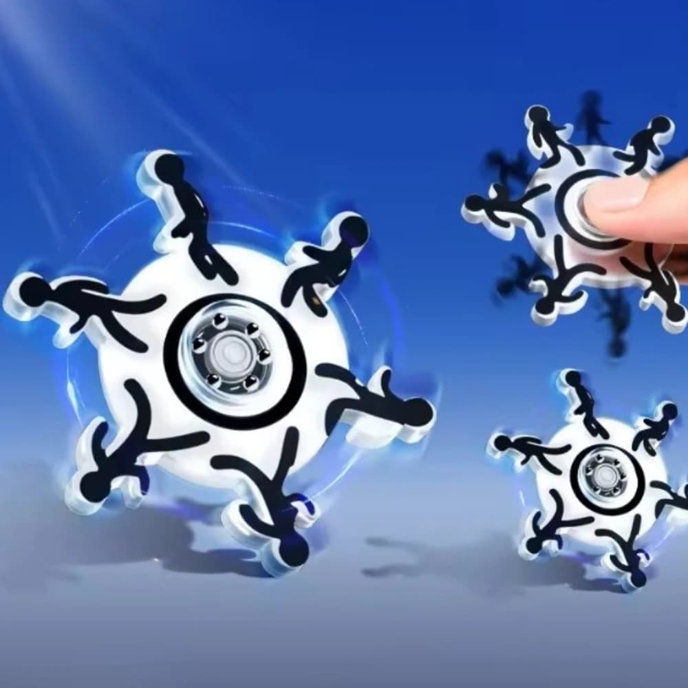 2 Pezzi Spinner Dinamico a Forma di Omino di Fiammiferi, Giocattolo Antistress Rotante, Regalo per Feste