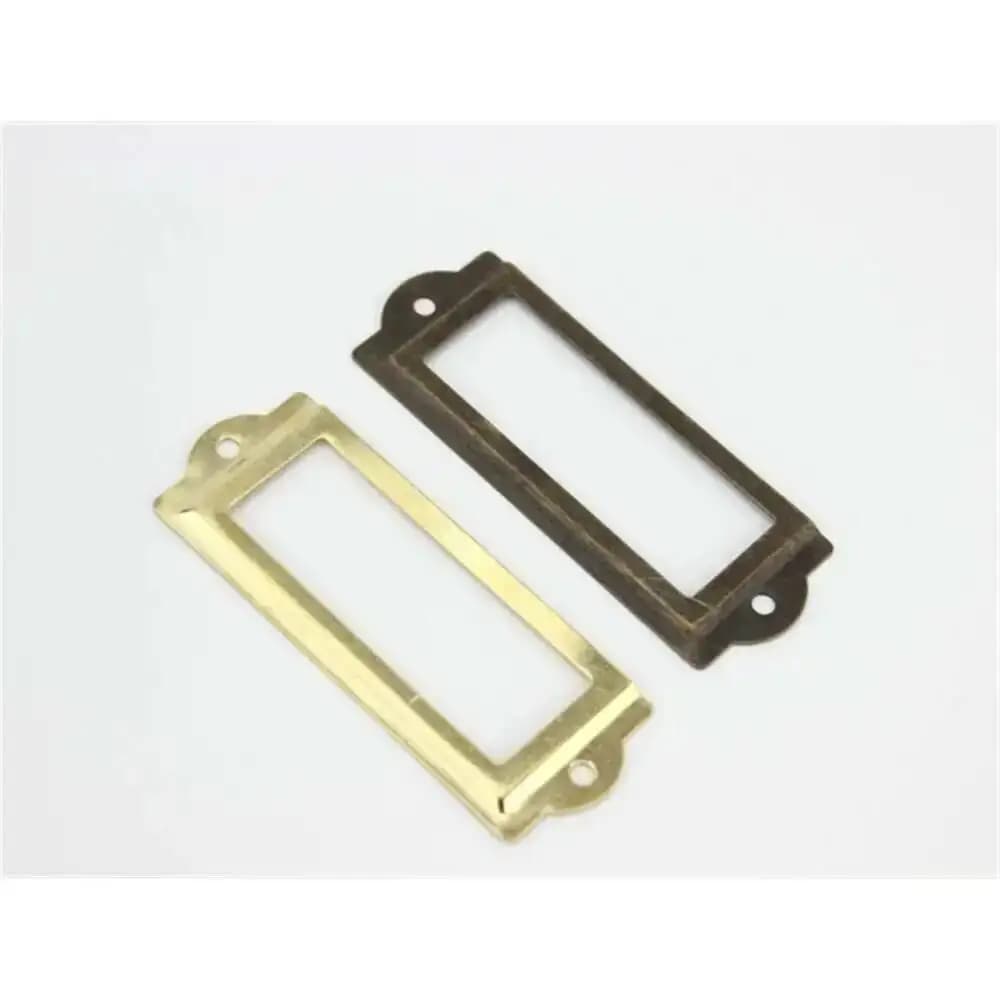 Porta Etichette Decorativo in Bronzo Anticato per Scatole, Cornici Porta Nome, Espositori per Cartellini Prezzo, Cornici Metalliche per Etichette da Scaffale - 100 Pezzi