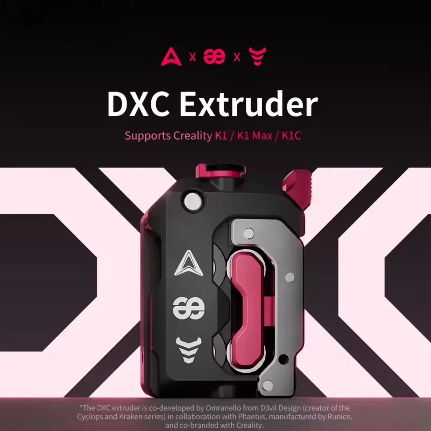 DXC extruder for Creality K1/K1C/K1 Max for Phaetus D3vil with updated helical gears for 3D printer accessories Creality K1