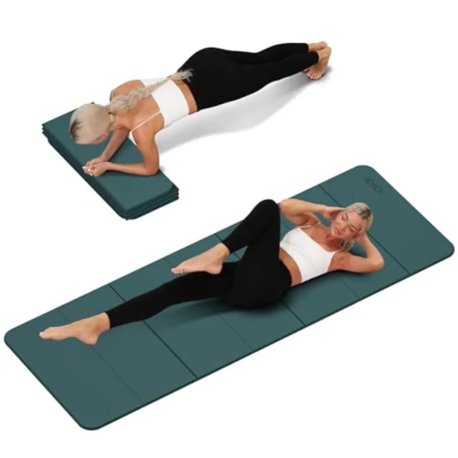 Extra Folding Yoga Mat Thickness 0.32 Inches, SGS Certificate, POE Material, Anti-slip, Multifunction Carpet for Workout in Studio