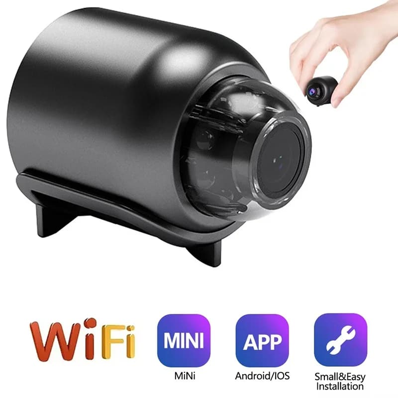 Mini Telecamera 1080P con Visione Notturna Chiara, Leggera e Portatile, Rilevamento del Movimento, Telecamera di Sorveglianza Wireless Premium