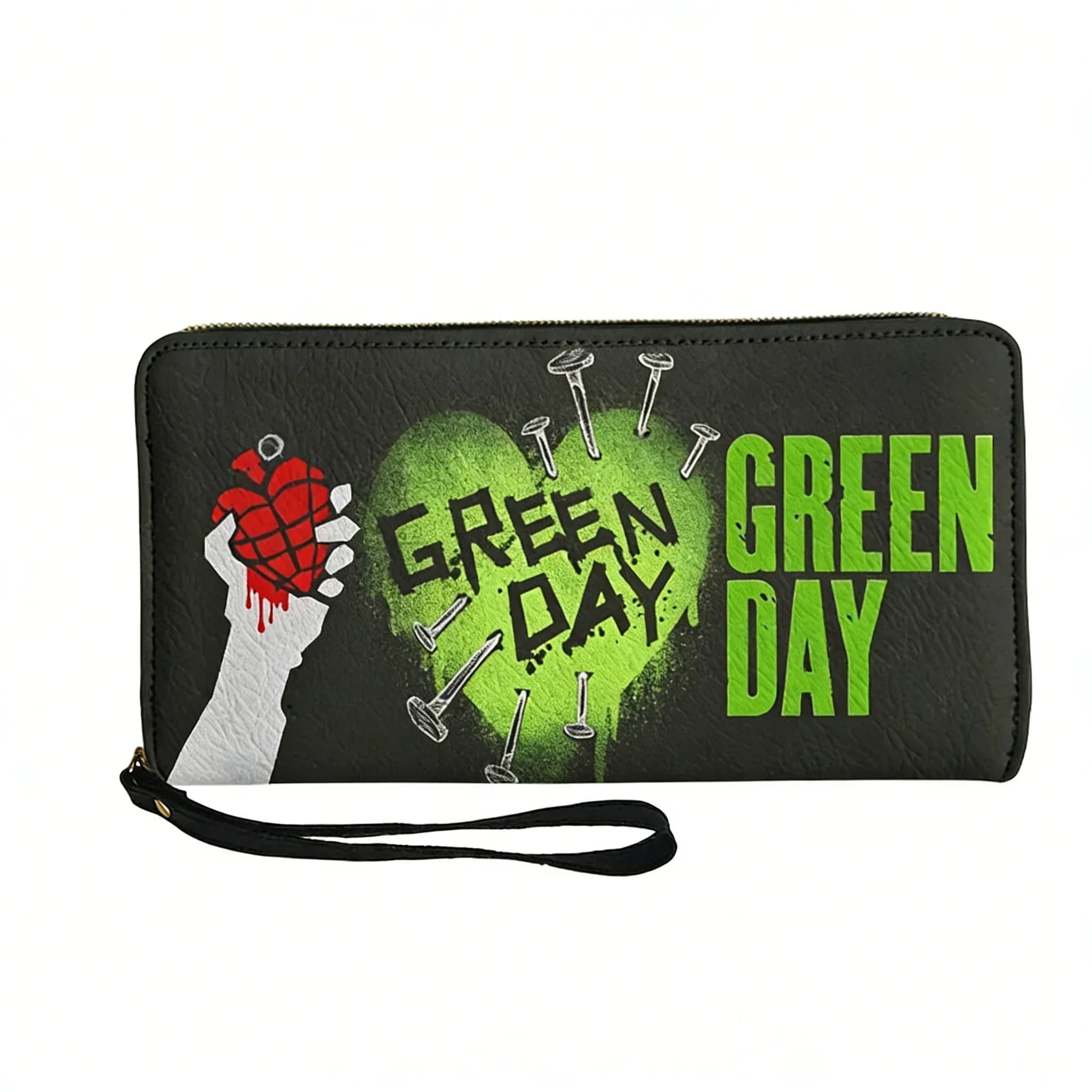 Portafoglio personalizzato Green Day Pop Rock Band, portafoglio da uomo, da donna, per adolescenti, con cerniera, portafogli lunghi, con doppia stampa, portafoglio portatile, borsa regalo