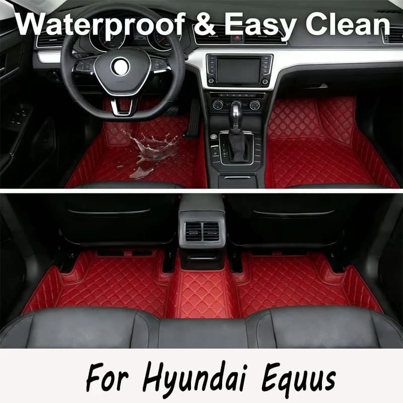 Tappetini per auto personalizzati per Hyundai Equus 4 posti 2010-2017 Accessori interni per auto