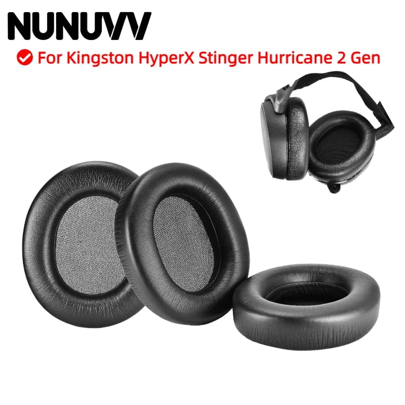 NUNUVVV Memory Foam Ear Pillow Cover for Kingston HyperX Stinger Hurricane 2 Gen Gaming Headphones