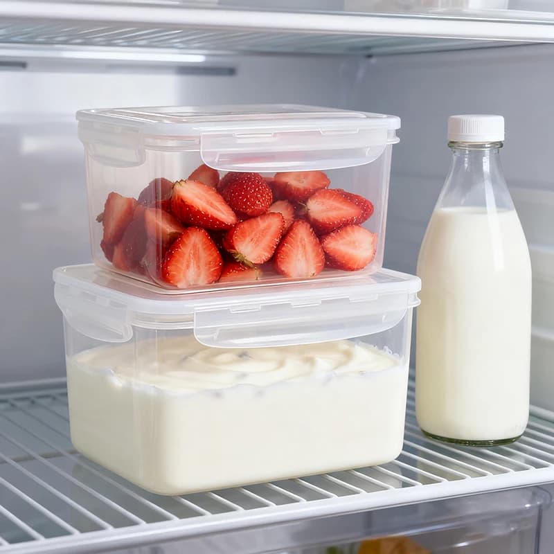 Contenitori ermetici per la conservazione degli alimenti di 2 dimensioni con coperchi bloccanti, grande contenitore per alimenti in plastica senza BPA per la preparazione dei pasti e leftover