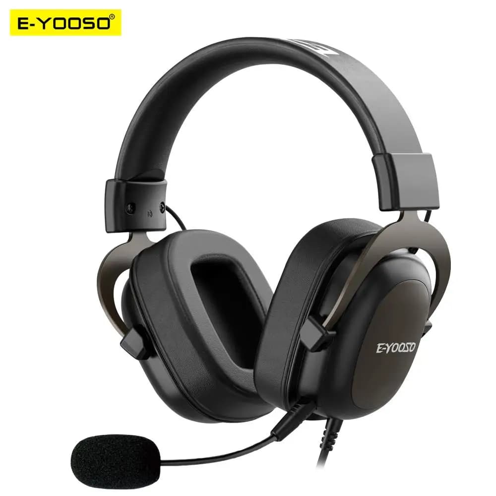E-YOOSO H2828D Gaming Headphones, 3.5mm Sound Surround Headphones for Computers Auxiliary PC Microphone for PS4 Switch Xbox-one