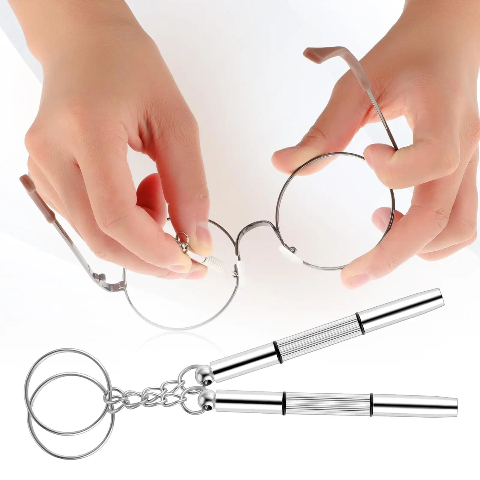 Kit di riparazione cacciavite per occhiali Precisione 3 in 1 Mini cacciaviti Set Portachiavi Occhiali, Occhiali da sole Occhiali da sole Orologio elettronico