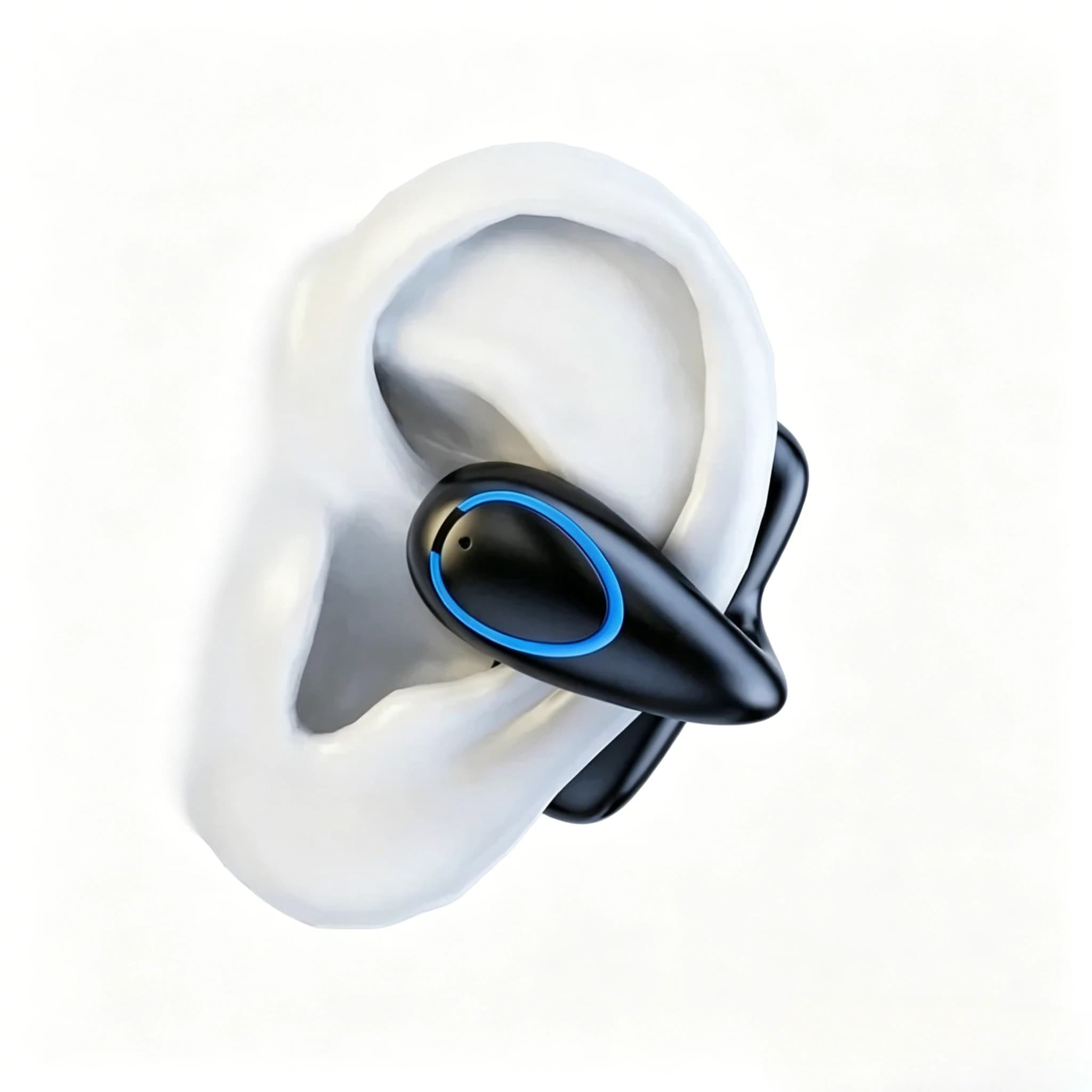 Auricolari Bluetooth Wireless a Clip per Orecchio, a Conduzione Ossea, Monoauricolari Open-Ear per Sport e Corsa, Cuffie a Conduzione Ossea