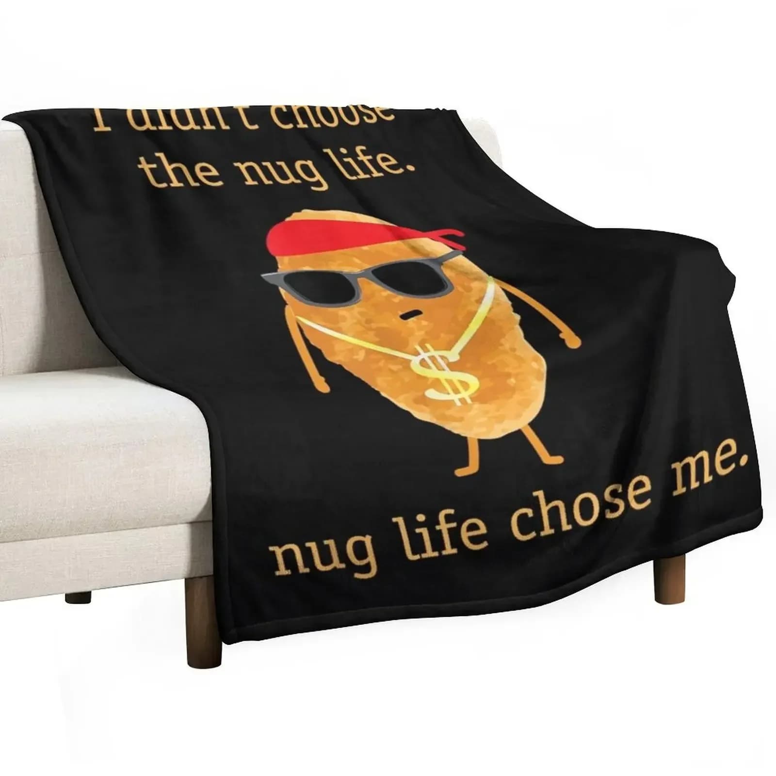 Funny Nugget Shirt, Nug Life, Chicken Nugget Throw Blanket Heavy heavy to sleep Designers decorative Sleeping Bag Blankets