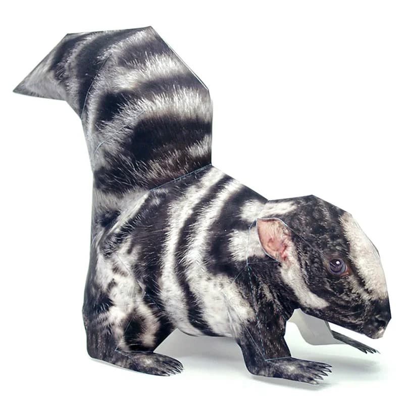 Spotted Skunk Origami Art Mini Cute 3D Paper Model Papercraft Realistic Animal DIY Kids Adult Craft Handmade Toys WE-005
