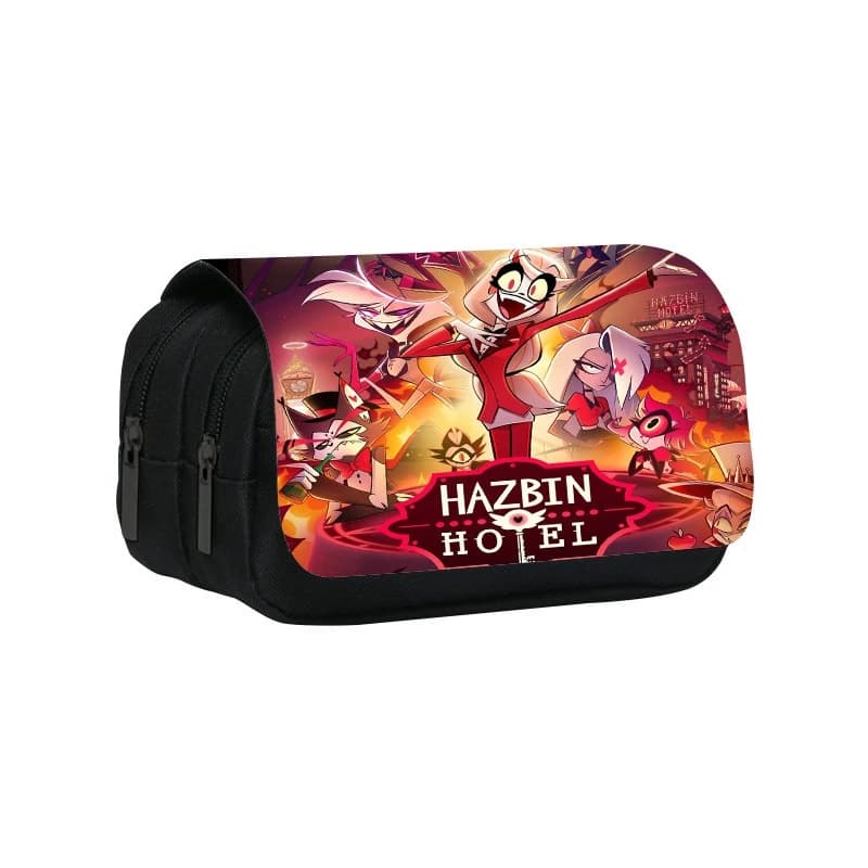 Hazbin Hotel Alastor Astuccio stampato a doppio strato per studenti delle scuole primarie e medie. Simpatico accessorio da scrivania per la scuola gotica