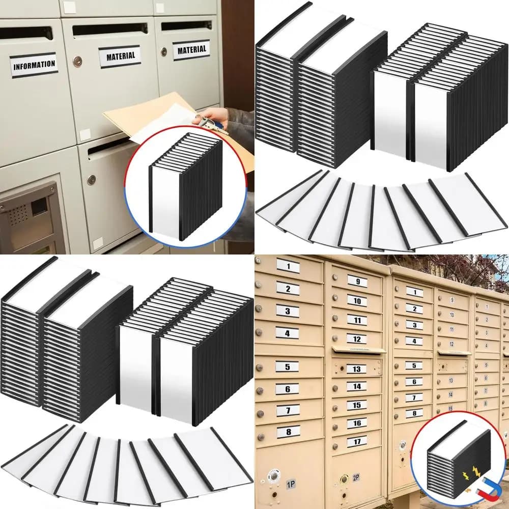 Gueevin 200 pezzi porta etichette magnetiche sfusi porta etichette canale 4 x 2 C porta carte dati magnetici con 200 pezzi in plastica trasparente P