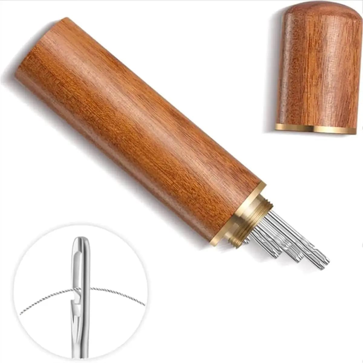 AIMA Set per Cucito e Ricamo Fai-da-Te, per Cucito a Mano, Riparazioni e Ricami, con Custodia in Legno