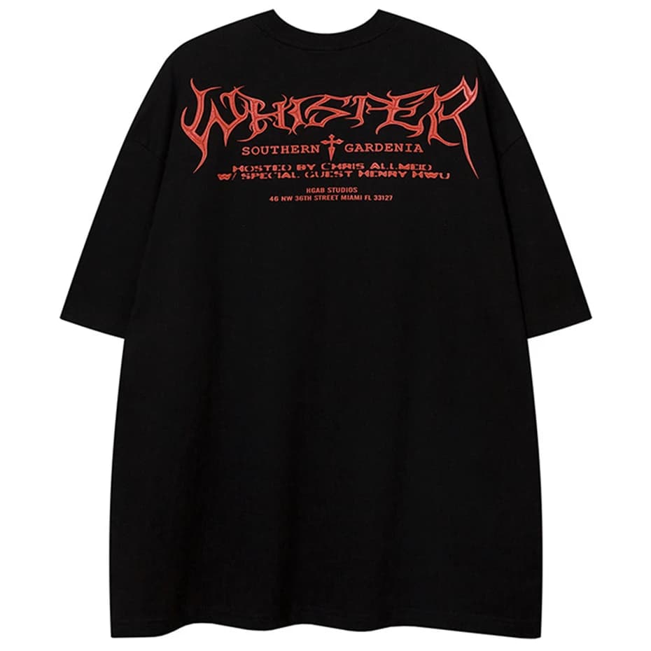 T-Shirt Oversize da Uomo Stile Gotico Anime, Streetwear Hip Hop Harajuku, Magliette Casual Larghe