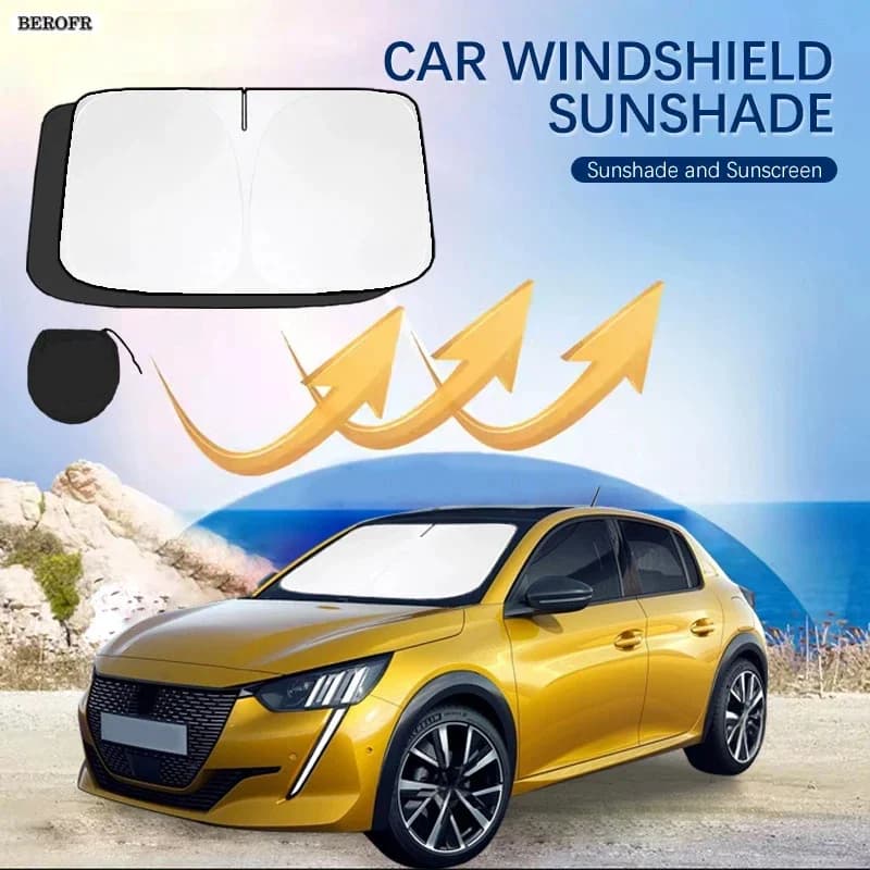 Car Windshield Sun Shade Covers Front Window Sunscreen UV Parasol For Peugeot 208 Summer Car Accessories