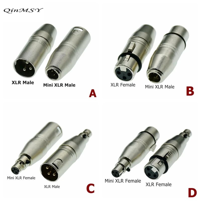 XLR 3 Pin maschio femmina Jack a 3.5mm 1/8 "TRS Mini maschio femmina microfono Stereo adattatore Audio connettore convertitore